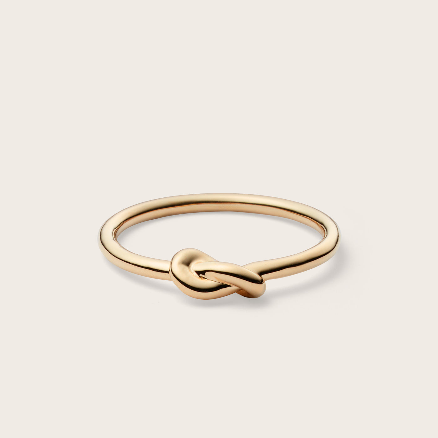 Front view of 14K yellow gold Karli Knot Ring
