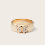 Front view of 14K yellow gold Olivia OK Ring with lab-grown diamonds