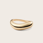 Front view of 14K yellow gold Daria Wavy Dome Ring