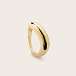Side view of 14K yellow gold Daria Wavy Dome Ring